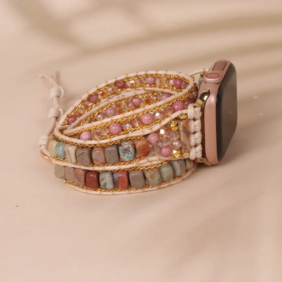 3-Layer Bracelet with Winding Stone Beads