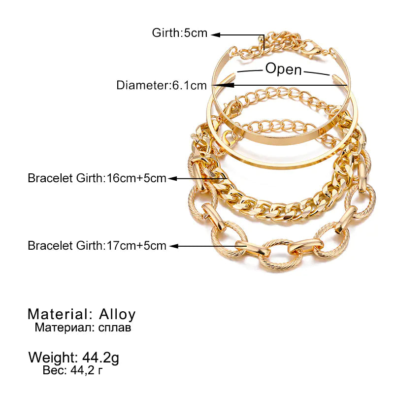 Retro Twisted Bracelet Set