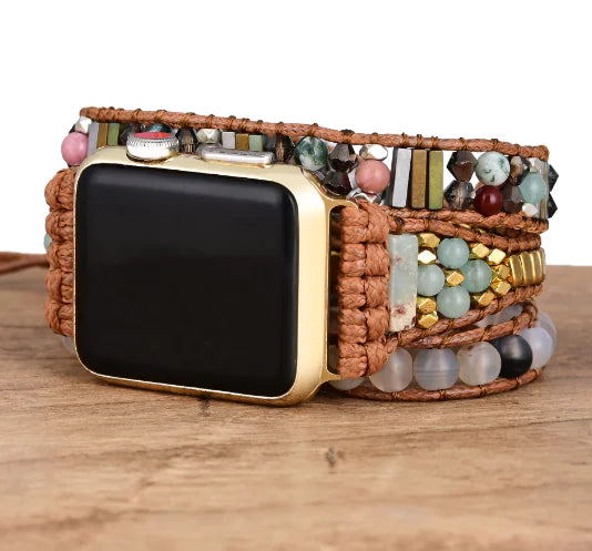 3-Layer Bracelet with Winding Stone Beads