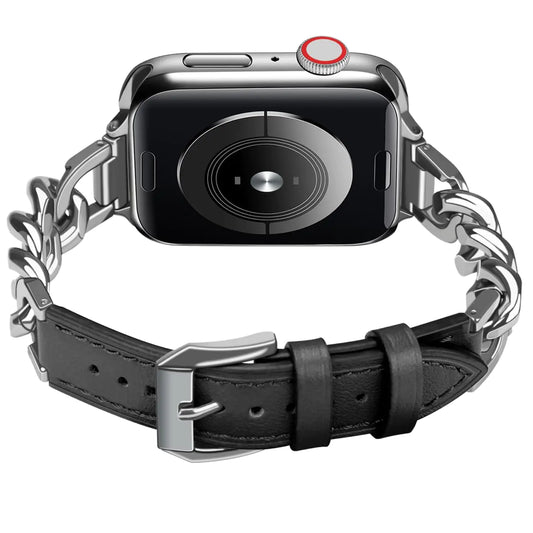 Slim Leather Chain Band
