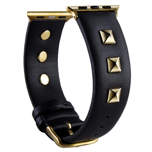 Golden Rivets Studs Leather Band