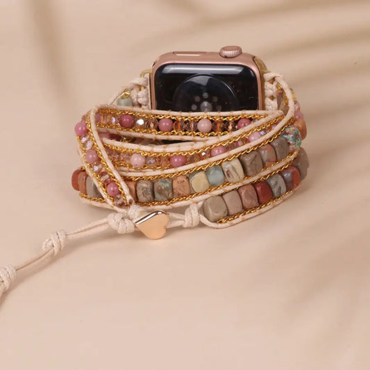 3-Layer Bracelet with Winding Stone Beads