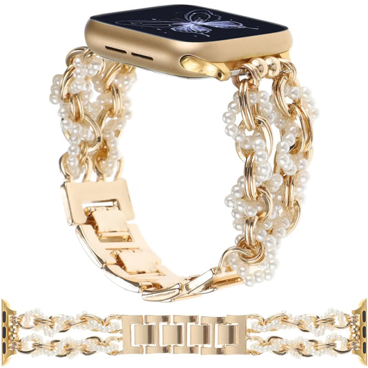 Pearl Beaded Metal Strap